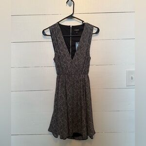 Express V-Neck Sleeveless Printed Dress